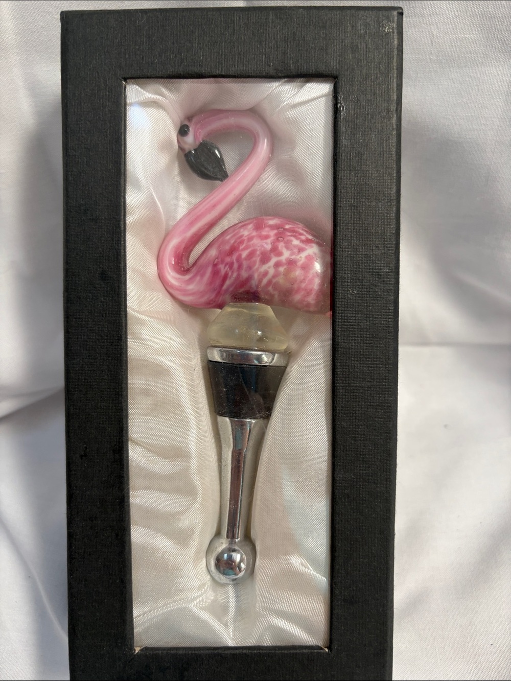 Pink Glass Flamingo Wine Stopper